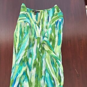 Colorful Green and Blue Blouse